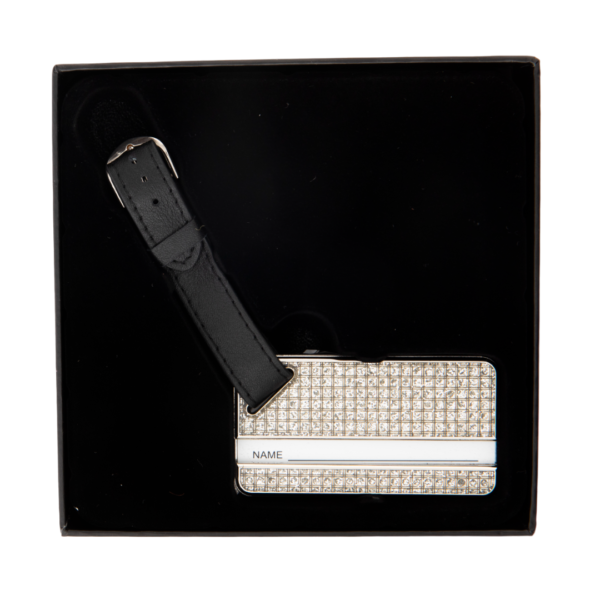 JENNA CLIFFORD - Diamond Luggage Tag With Leather Strap