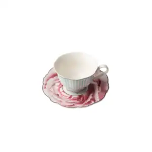 Wavy Rose Cup & Saucer In Gift Box