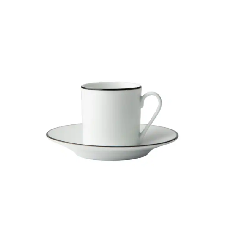 JENNA CLIFFORD - Premium Porcelain Espresso Cup & Saucer With Black Band