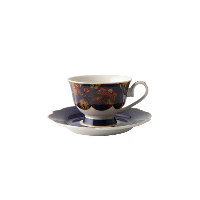 JENNA CLIFFORD - Blue Fern Cup & Saucer in Gift Box