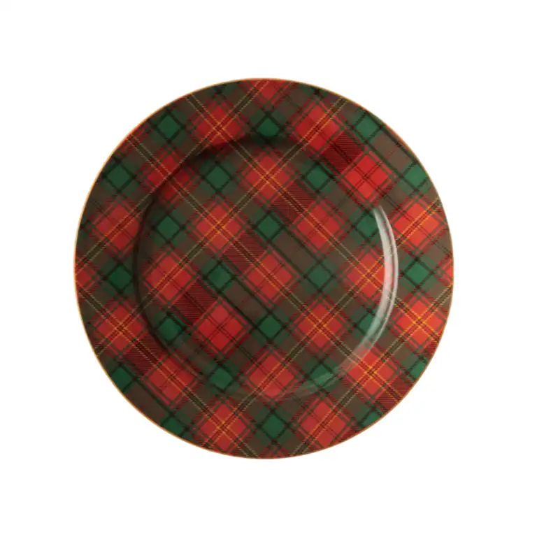 JENNA CLIFFORD - Red Tartan Dinner Plate