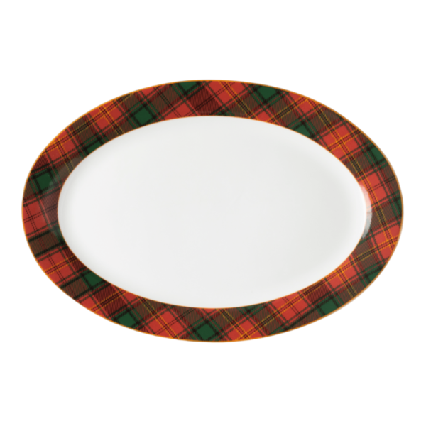 JENNA CLIFFORD - Red Tartan Oval Platter 35.5cm