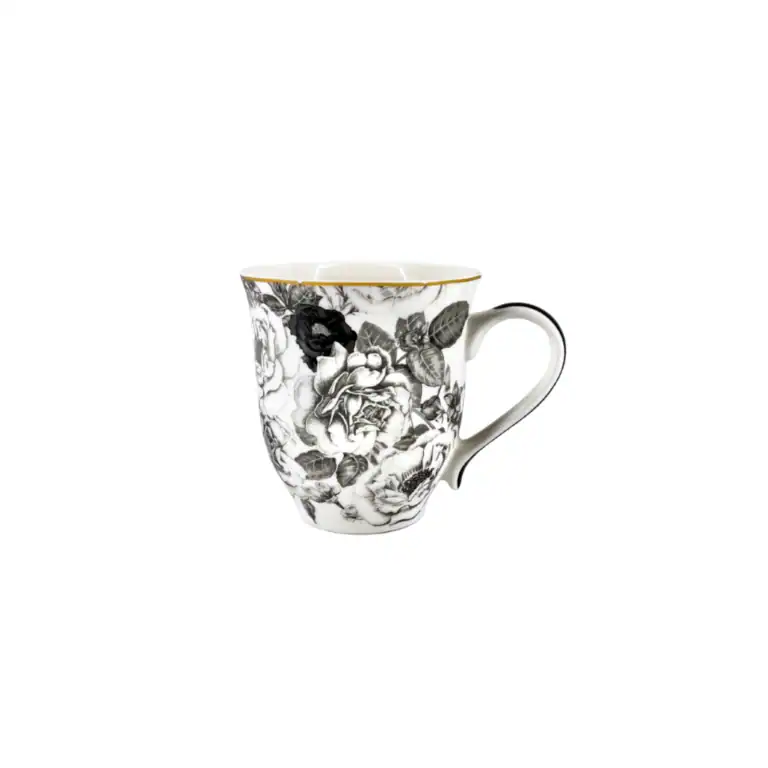 JENNA CLIFFORD - Black Rose Mug in Gift Box