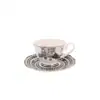 JENNA CLIFFORD - Black Rose Cup & Saucer in Gift Box