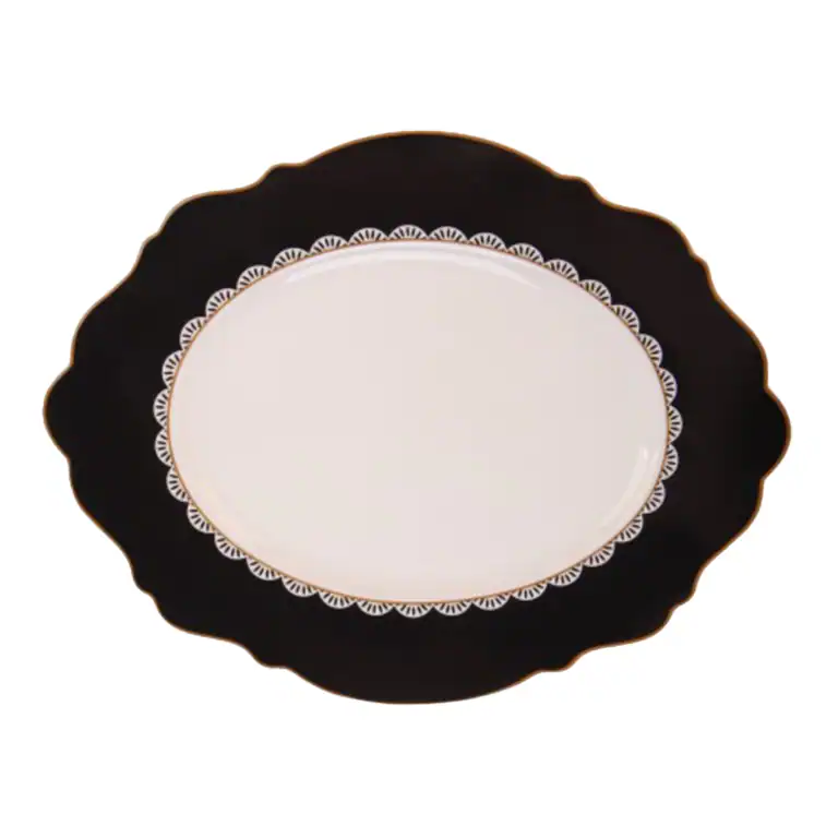 JENNA CLIFFORD - Black Rose Oval Platter