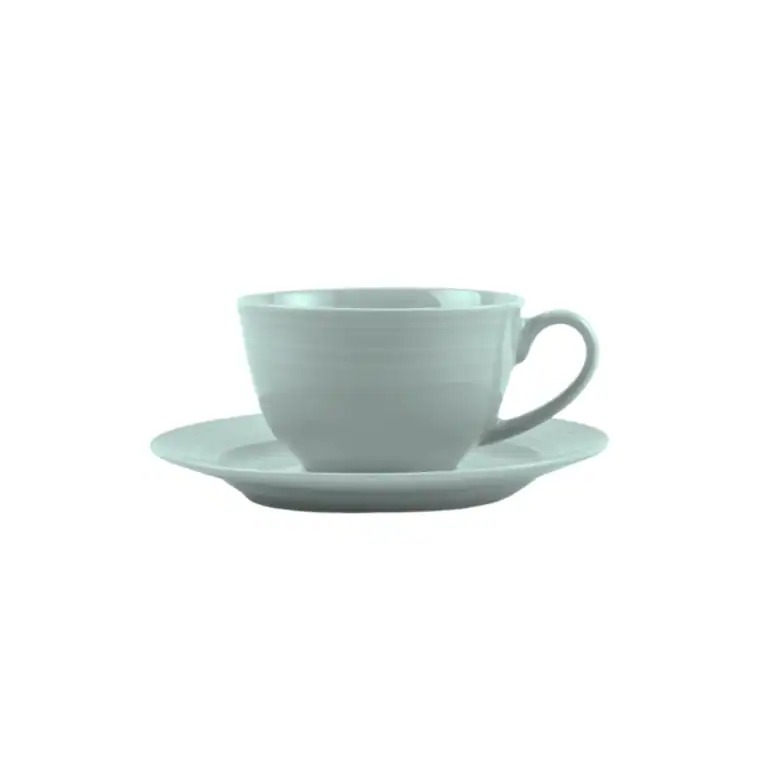 JENNA CLIFFORD - Embossed Lines Cup & Saucer (Choose from 5 colours)