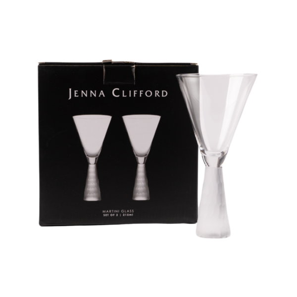 JENNA CLIFFORD - Martini Glass with Etched Stem (Set of 2)