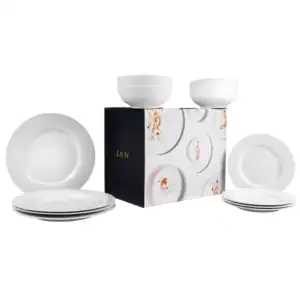 JAN - White 12pce Dinner Set in a Gift Box