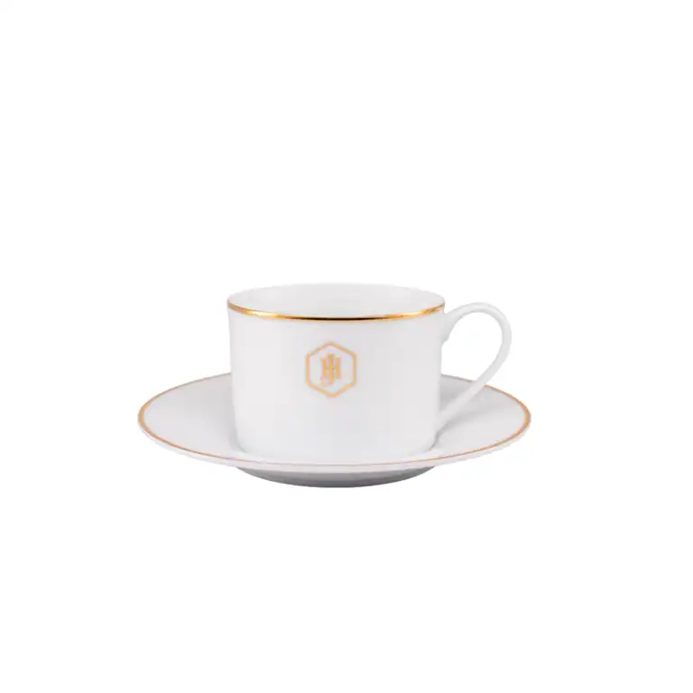 JAN - Gold Rimmed Cup & Saucer