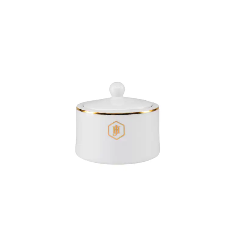 JAN - Gold Rimmed Sugar Pot