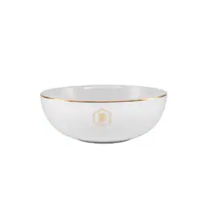 JAN - Gold Rimmed Salad Bowl