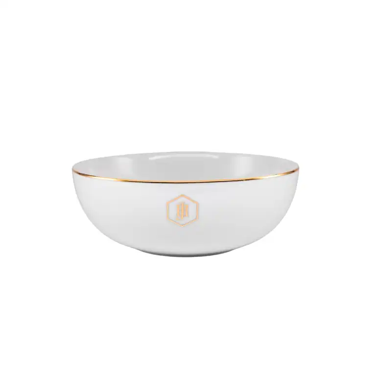 JAN - Gold Rimmed Salad Bowl