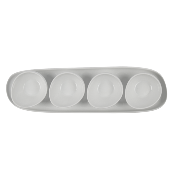 OMADA - Irregular Plate with 4 Bowls White