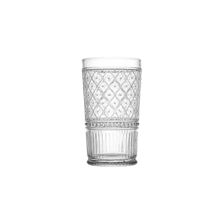 GALATEO - Deco Hand-Pressed Hi Ball Glass Set of 4