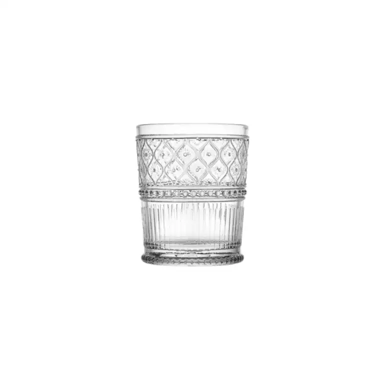 GALATEO - Deco Hand Pressed Tumbler Glass Set of 4