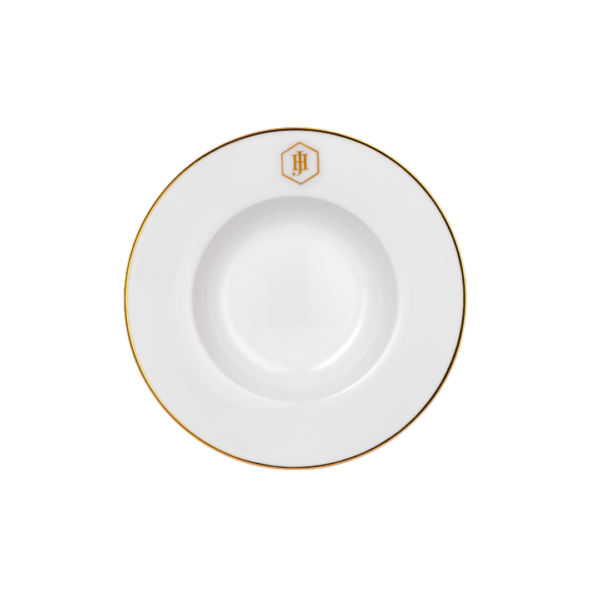 JAN - Gold Rimmed Pasta Bowl