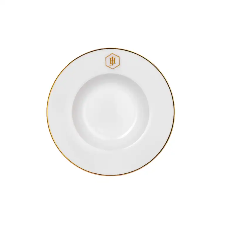JAN - Gold Rimmed Pasta Bowl