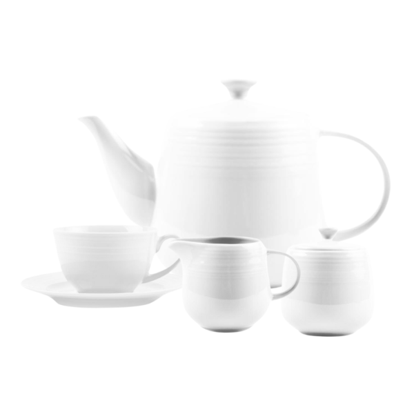 JENNA CLIFFORD – Embossed Lines Whisper White Tea Set of 4