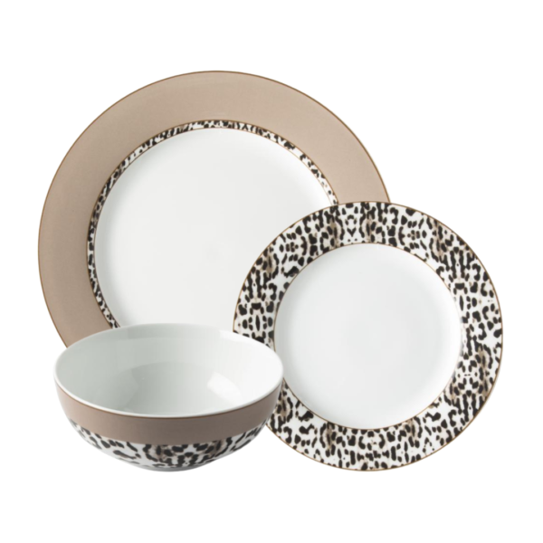 JENNA CLIFFORD - Leopard 12pce Dinner Set