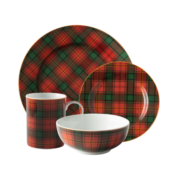 JENNA CLIFFORD - Red Tartan 16pce Dinner Set