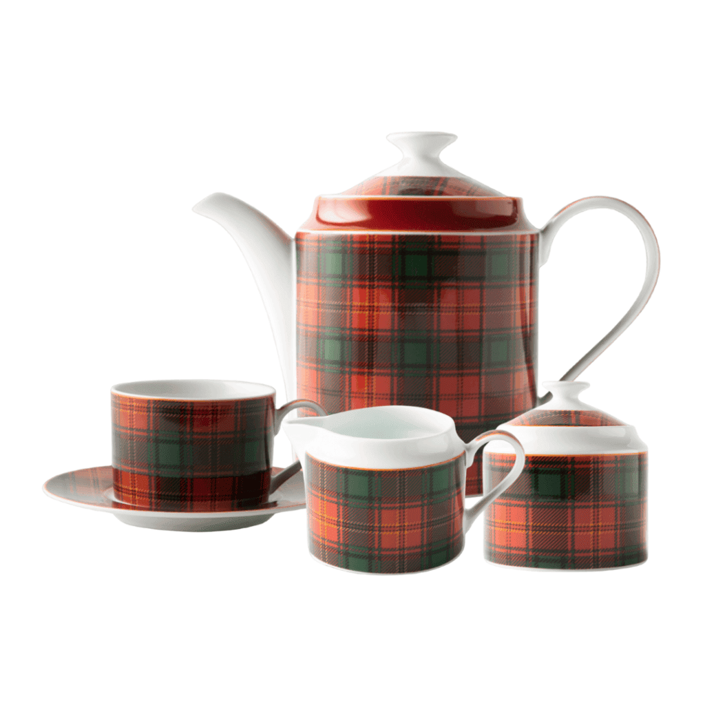 JENNA CLIFFORD - Red Tartan Tea Set of 4
