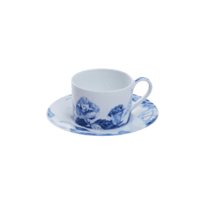 JENNA CLIFFORD - Peacock Sapphire Garden Cup & Saucer Set of 4