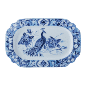 JENNA CLIFFORD - Peacock Sapphire Garden Rectangular Platter