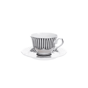 JENNA CLIFFORD - Ivory Noir Cup & Saucer Set of 4
