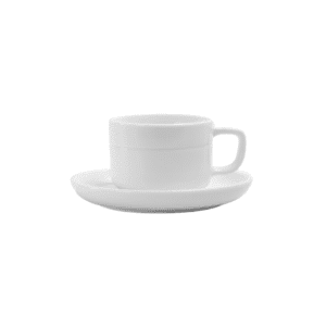 OMADA - Linea White Cup & Saucer Set of 4