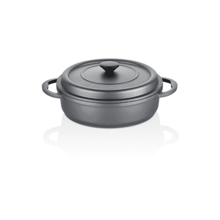 JAN - Premium Cast Aluminium Low Pot with Cast Lid 28cm