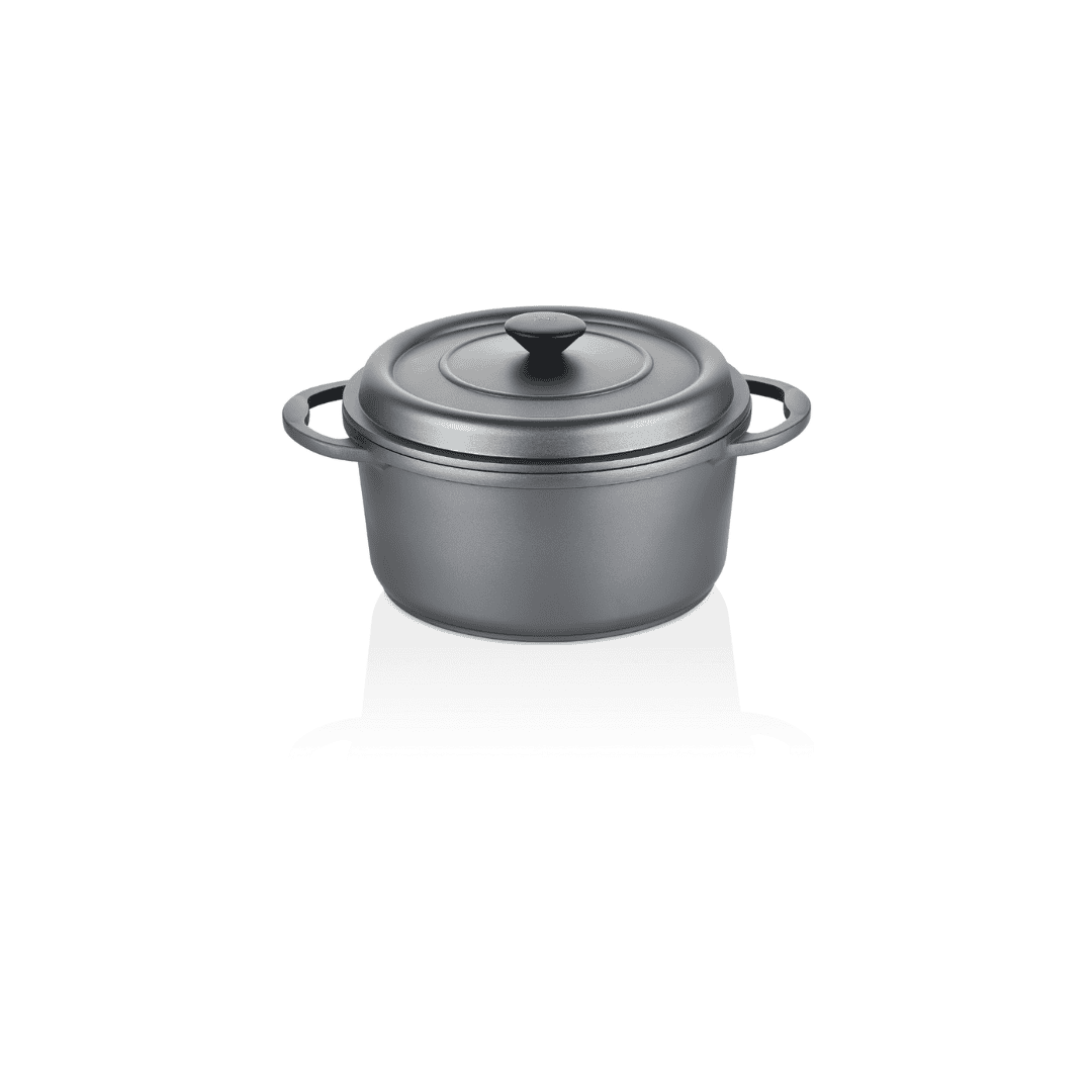 JAN - Premium Cast Aluminium Deep Pot with Cast Lid 24cm