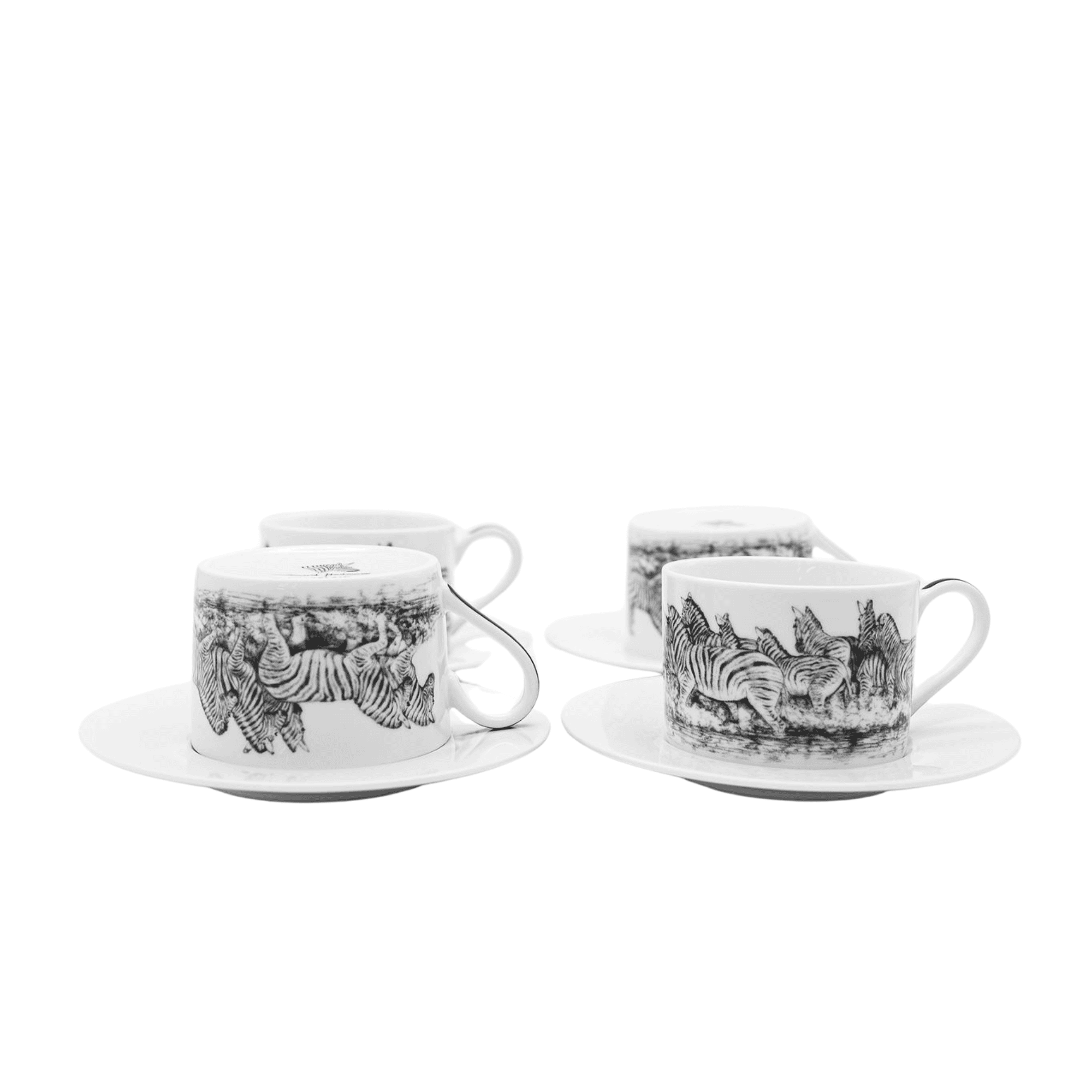 David Hadaway Zebra Cup & Saucer Set of 4 - Image 2