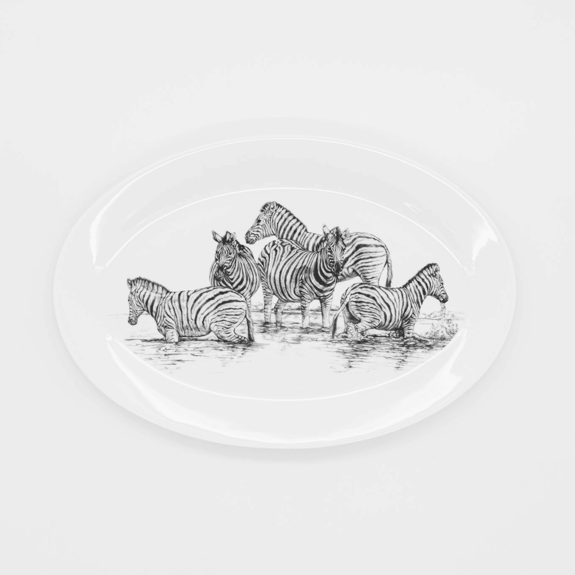 David Hadaway Zebra Oval Plate - Image 2