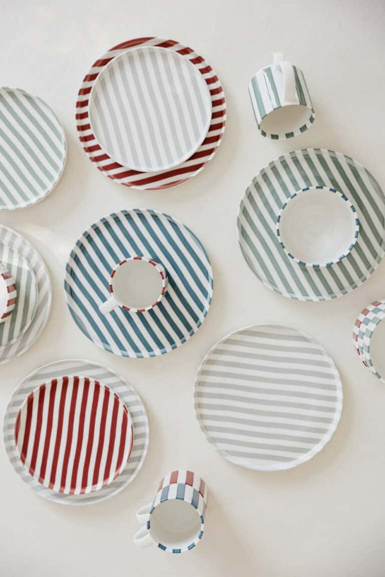 Olivia Lightseekers striped plates, bowls and mugs
